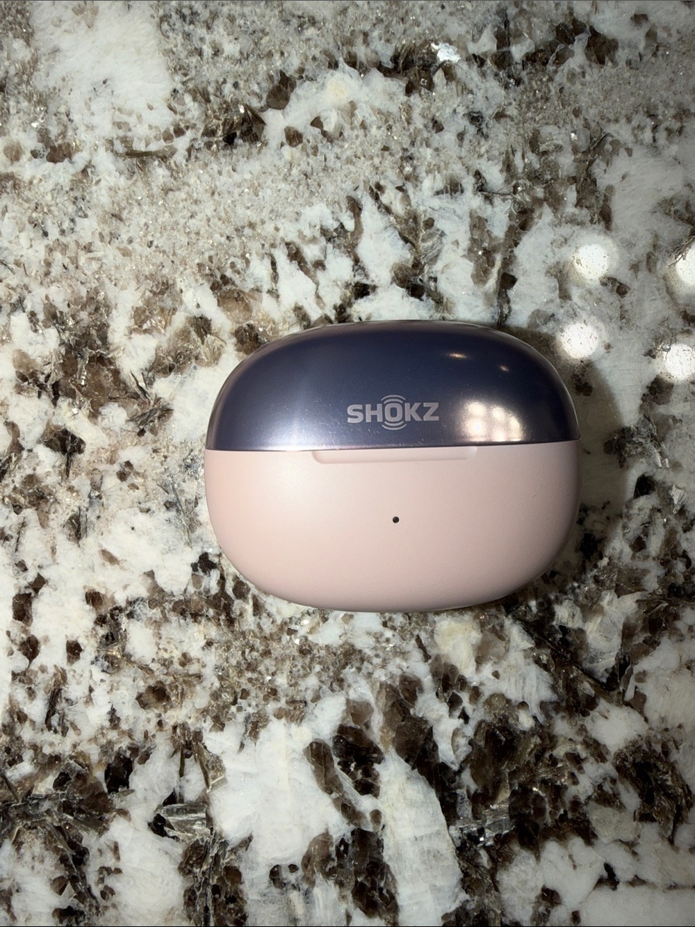 Shokz Pink and Purple Wireless Headset Charging Case